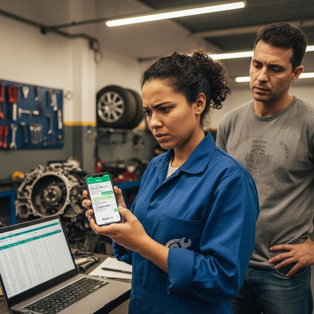 Atendimento de oficina e pedido de preço no WhatsApp