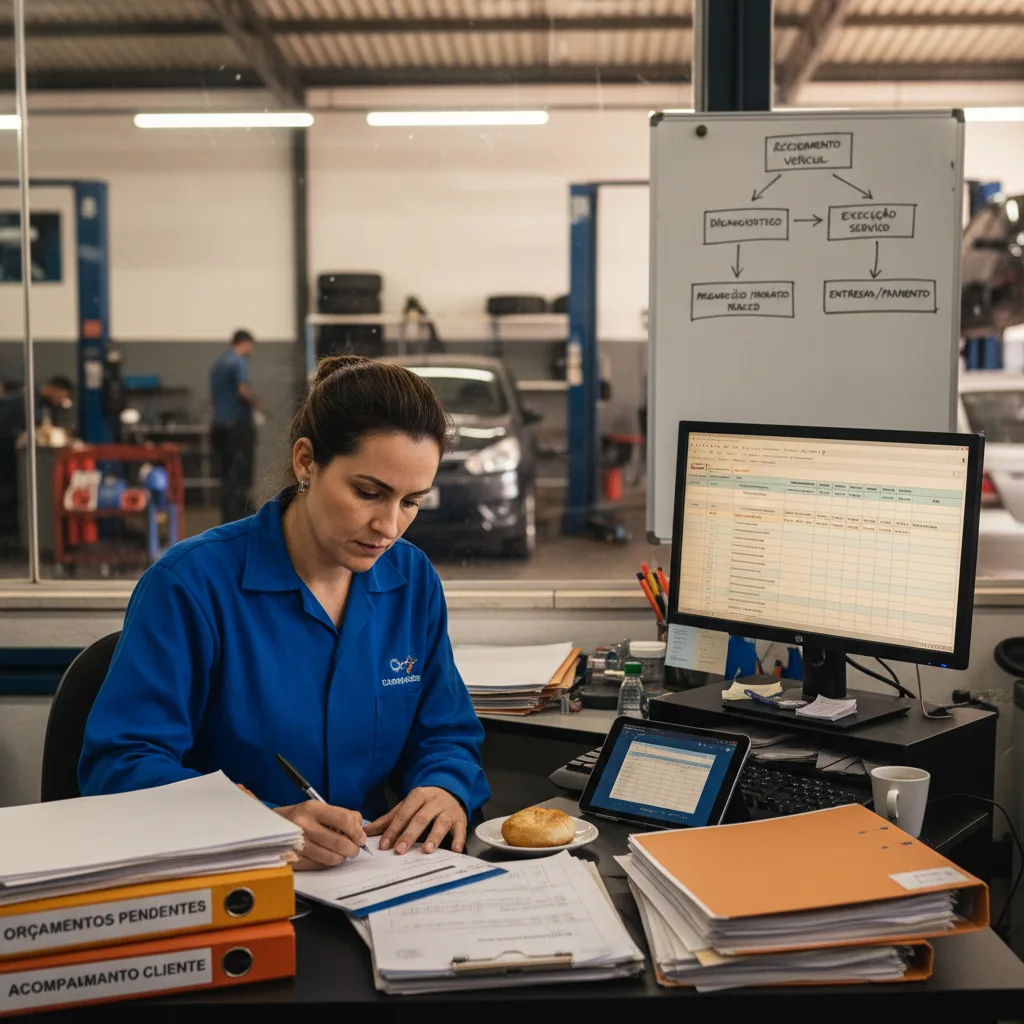 Organização da resposta de orçamento na oficina